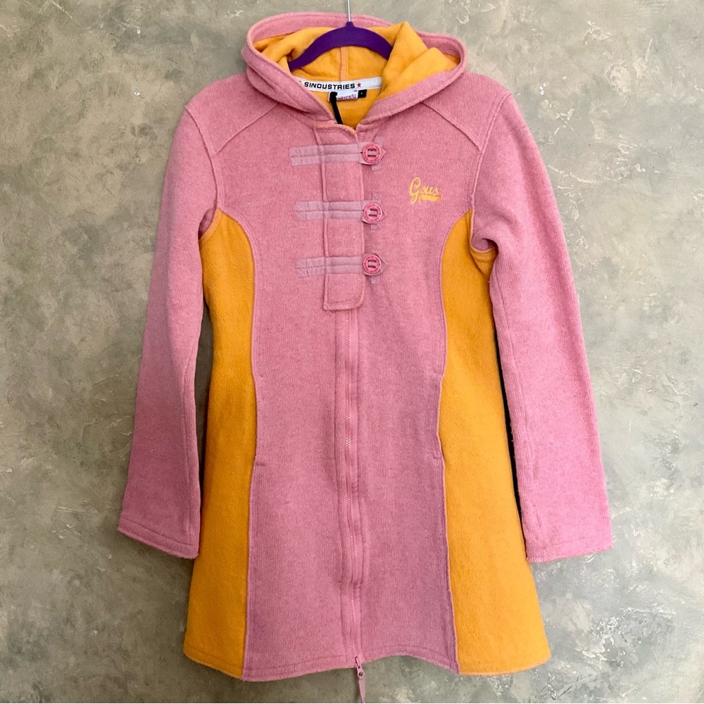 Vintage GSUS Sindustries Y2K Wool Fleece Duffel Coat L